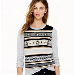 J Crew Jeweled Fair Isle Sweater | Medium